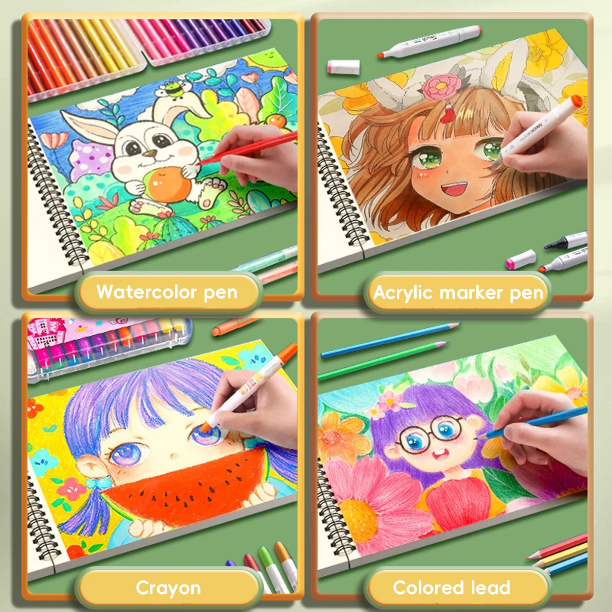 Libro de imágenes A4 con capybara kawaii en blanco para dibujar - imagen 5