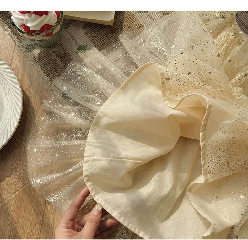 Vestido de verano para niña línea A con estrellas y mangas volantes - imagen 2