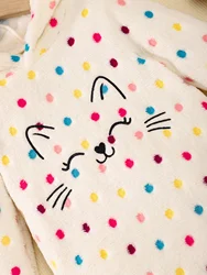 Vestido cálido con capucha para niña en franela lunares