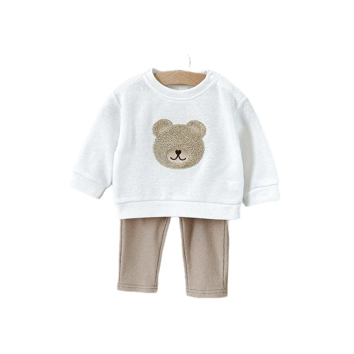 Conjunto bebé manga larga y pantalón largo estilo coreano - imagen 5