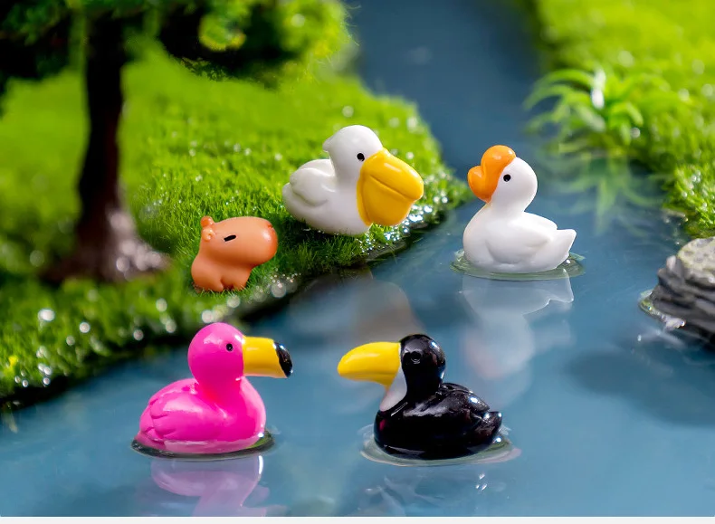 Decoración jardín de hadas con mini animales