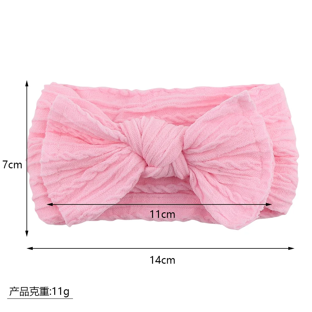 Turbante ancho recién nacido – Diadema lazo elástico nudo superior - imagen 2