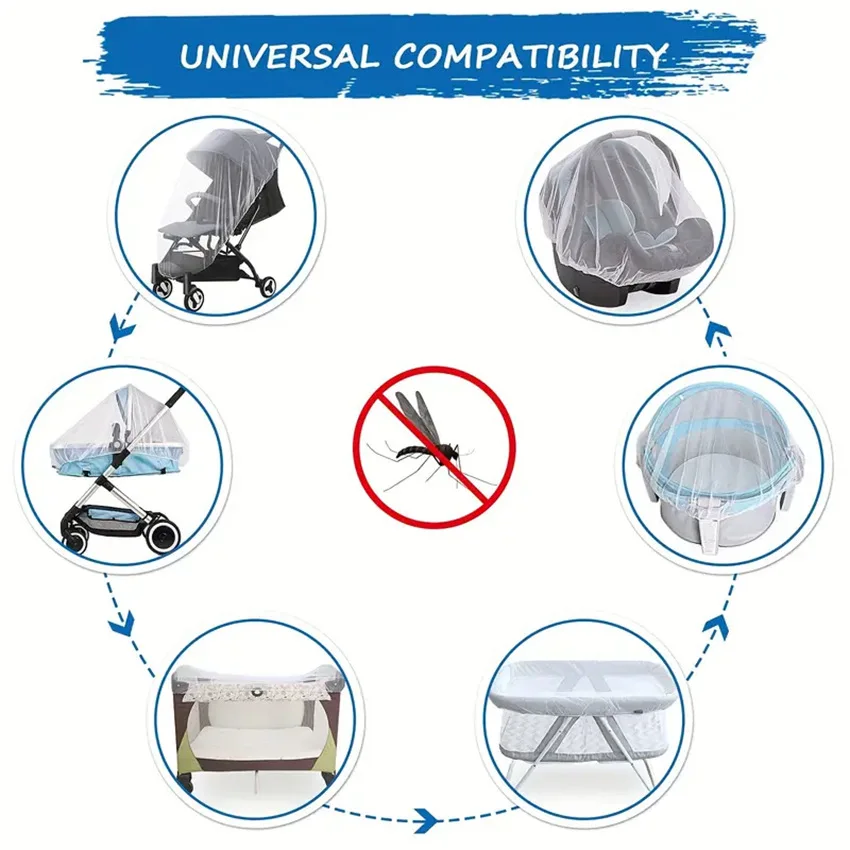 Mosquitera para cochecito de bebé, universal de verano gran tamaño