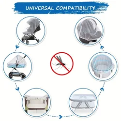 Mosquitera para cochecito de bebé, universal de verano gran tamaño
