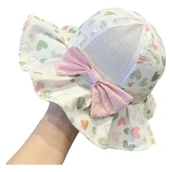 Sombrero de sol transpirable para bebé niña con lazo princesa
