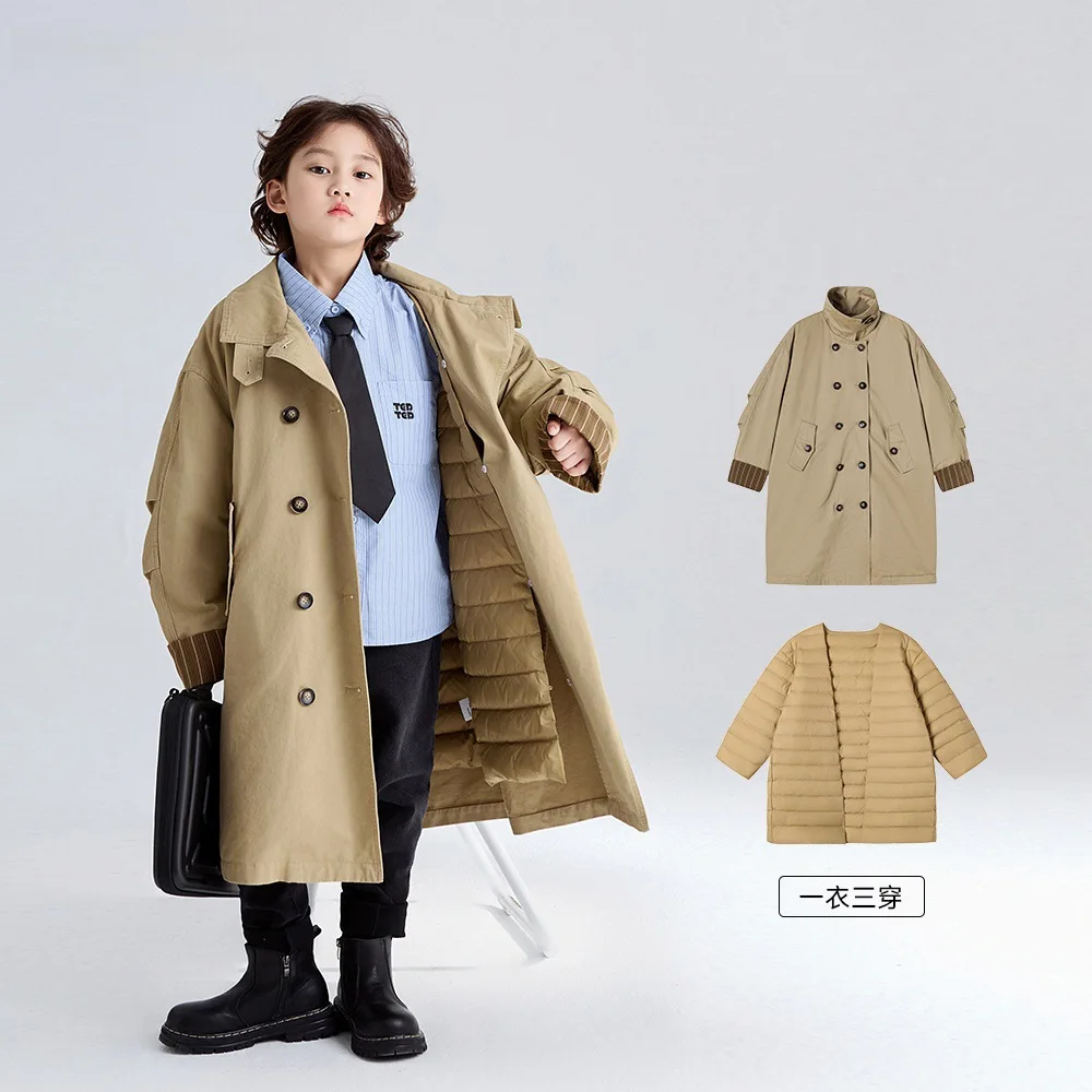 Abrigo de invierno para niños de algodón cortavientos doble botón - imagen 5