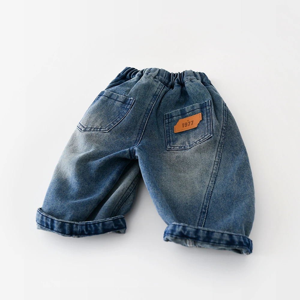 Pantalones vaqueros de bebé con pernera ancha azul - imagen 5