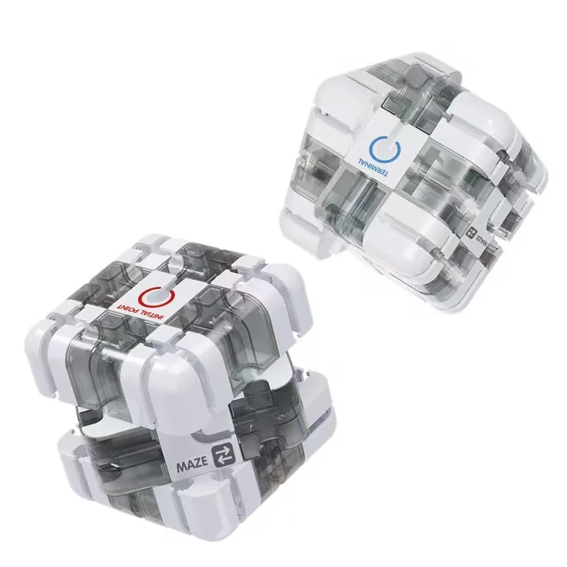Rompecabezas laberinto 3D en cubo transparente – Antiestrés niños - imagen 4