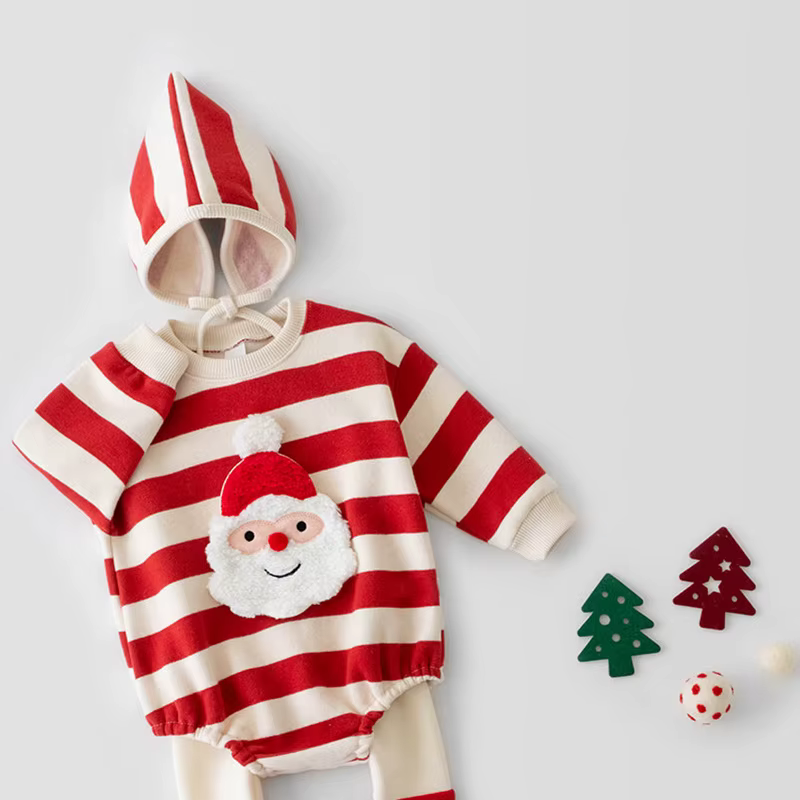 Milangel Body navideño de Papá Noel para bebé con gorro