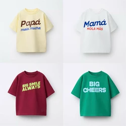 Camiseta infantil de algodón con estampado de dibujos animados