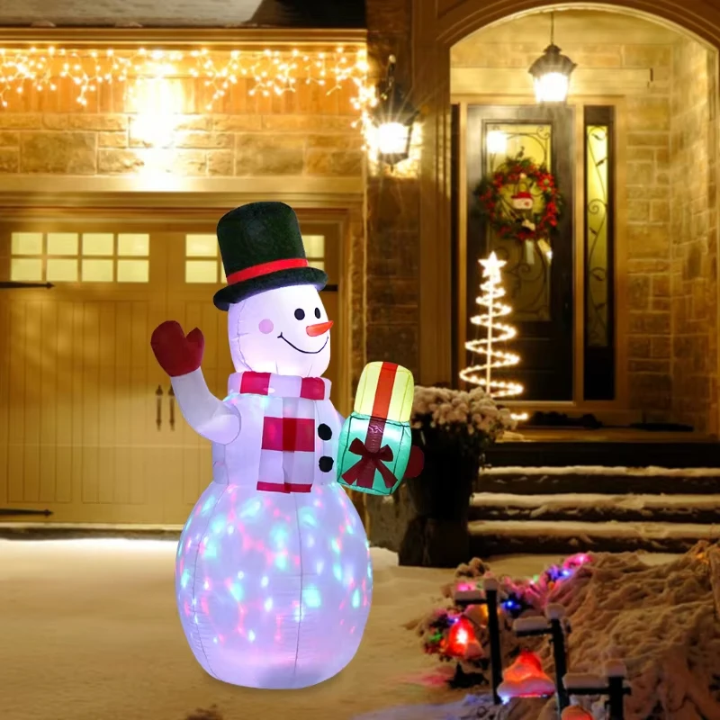 Muñeco de nieve inflable Navidad LED para jardín exterior - imagen 2