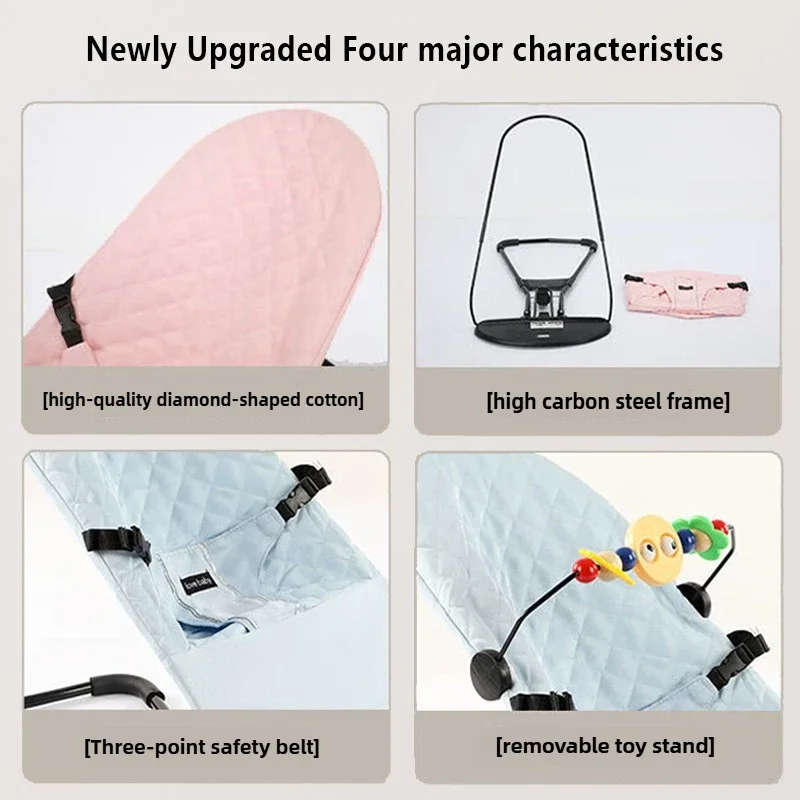 Mecedora ajustable para recién nacido con columpio plegable lavable - imagen 5