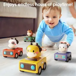 Coche de juguete interactivo para bebés con empuje y fricción