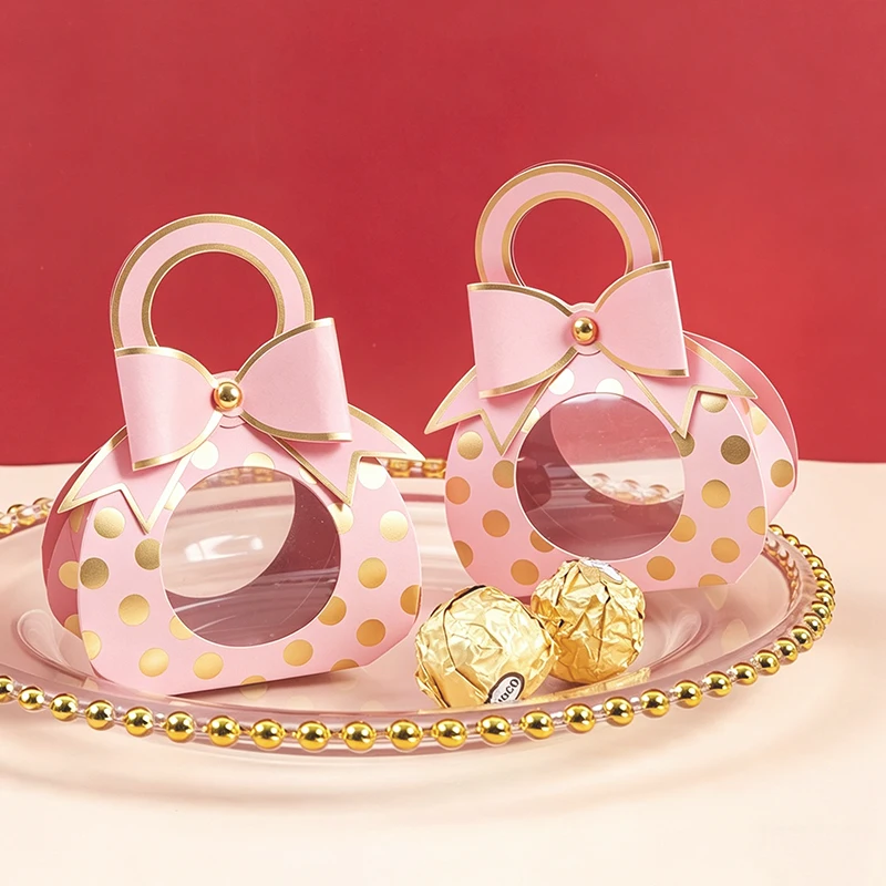 ZYF bolsas de regalo mini rosadas con puntos para cumpleaños - imagen 5