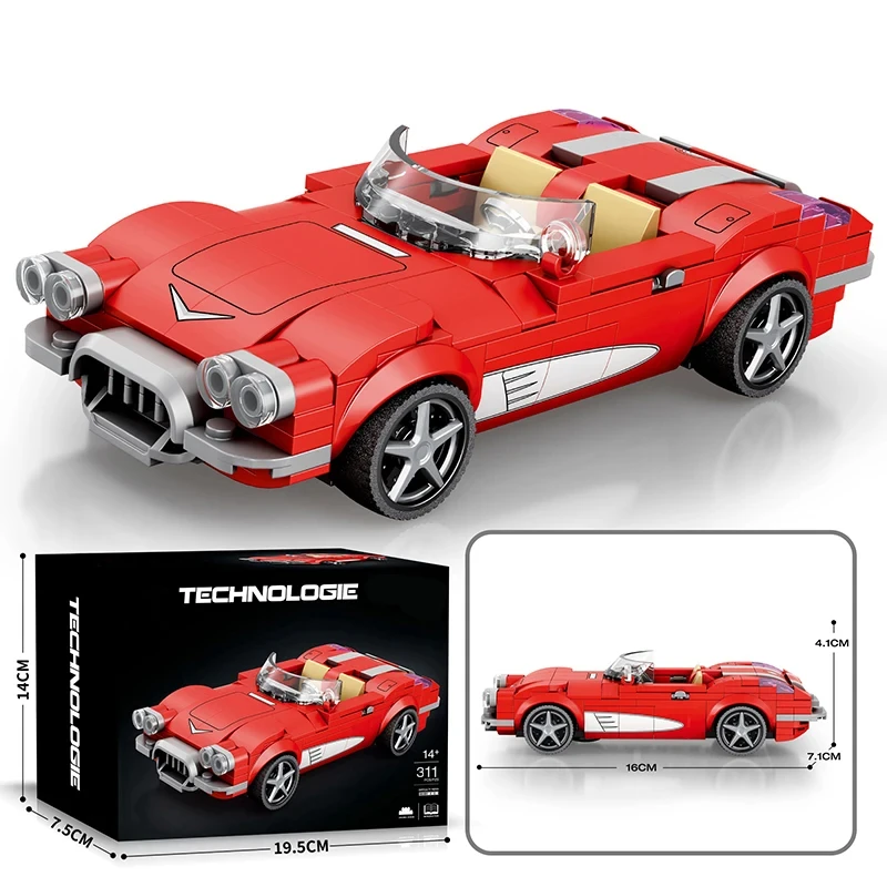 Roadster rojo: bloques de construcción para niños - juego creativo - imagen 3