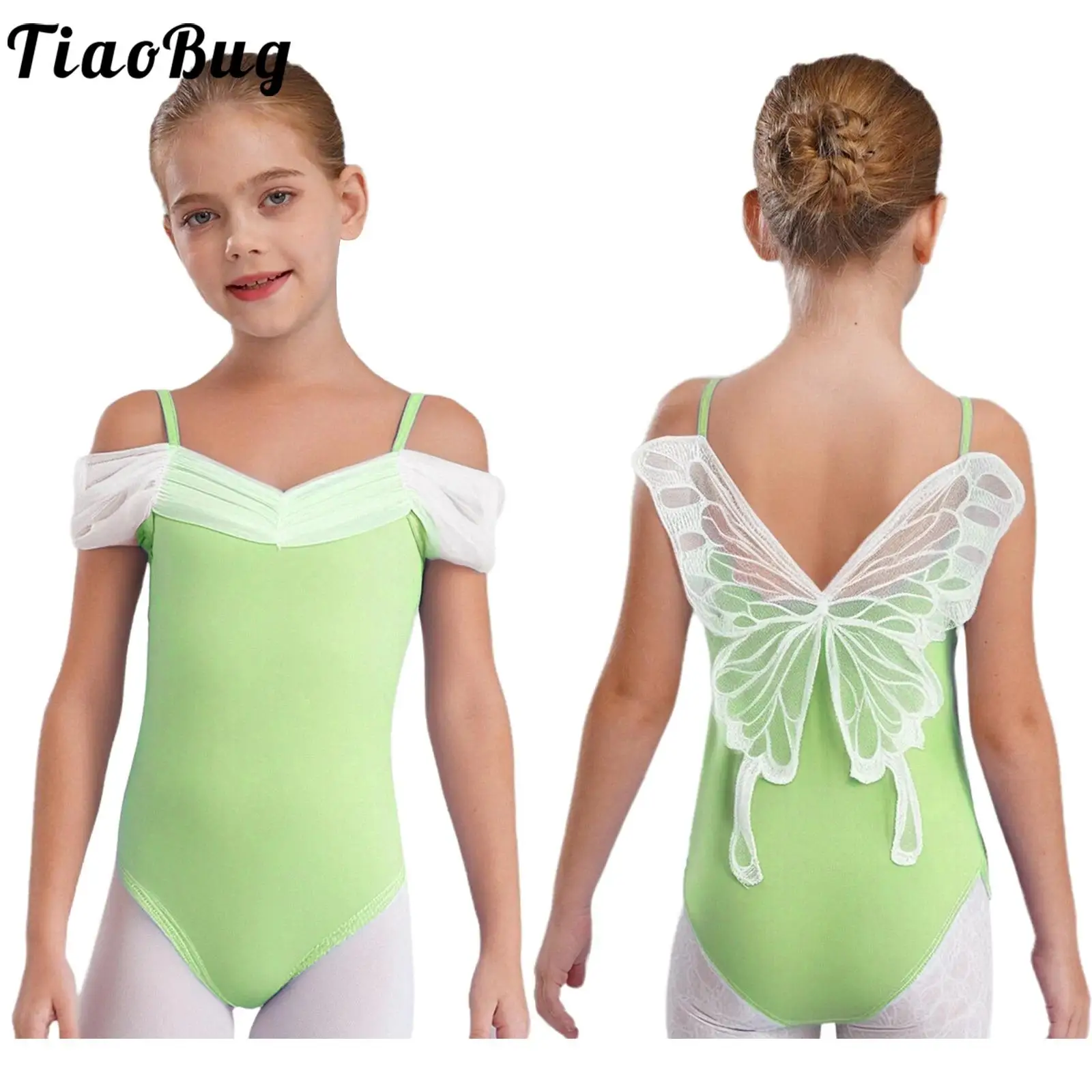 Leotardo ballet malla con espalda mariposa para niñas - imagen 5