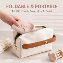 Baberos de silicona plegables para bebés – toallas para la saliva