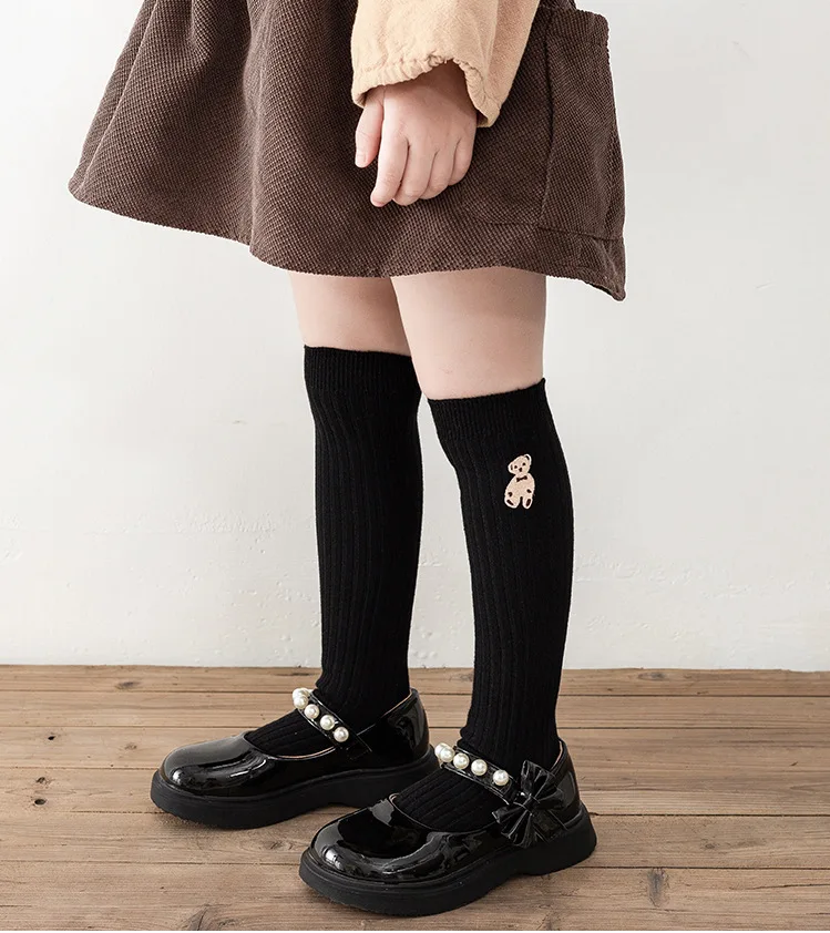 Calcetines hasta la rodilla con oso para niños