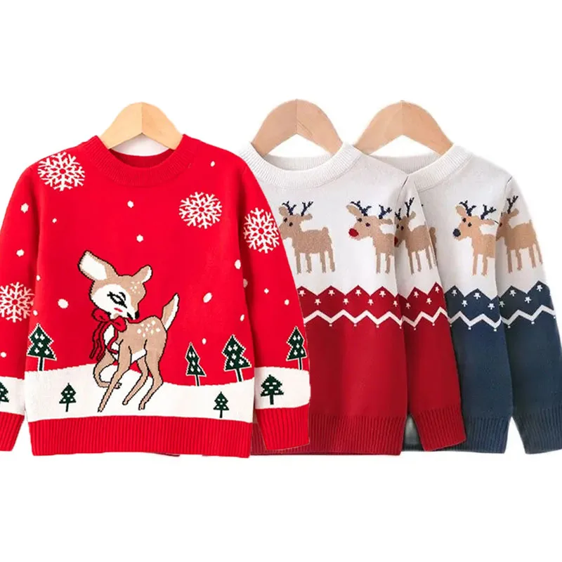 Suéter de punto grueso navideño para niños de otoño e invierno - imagen 4