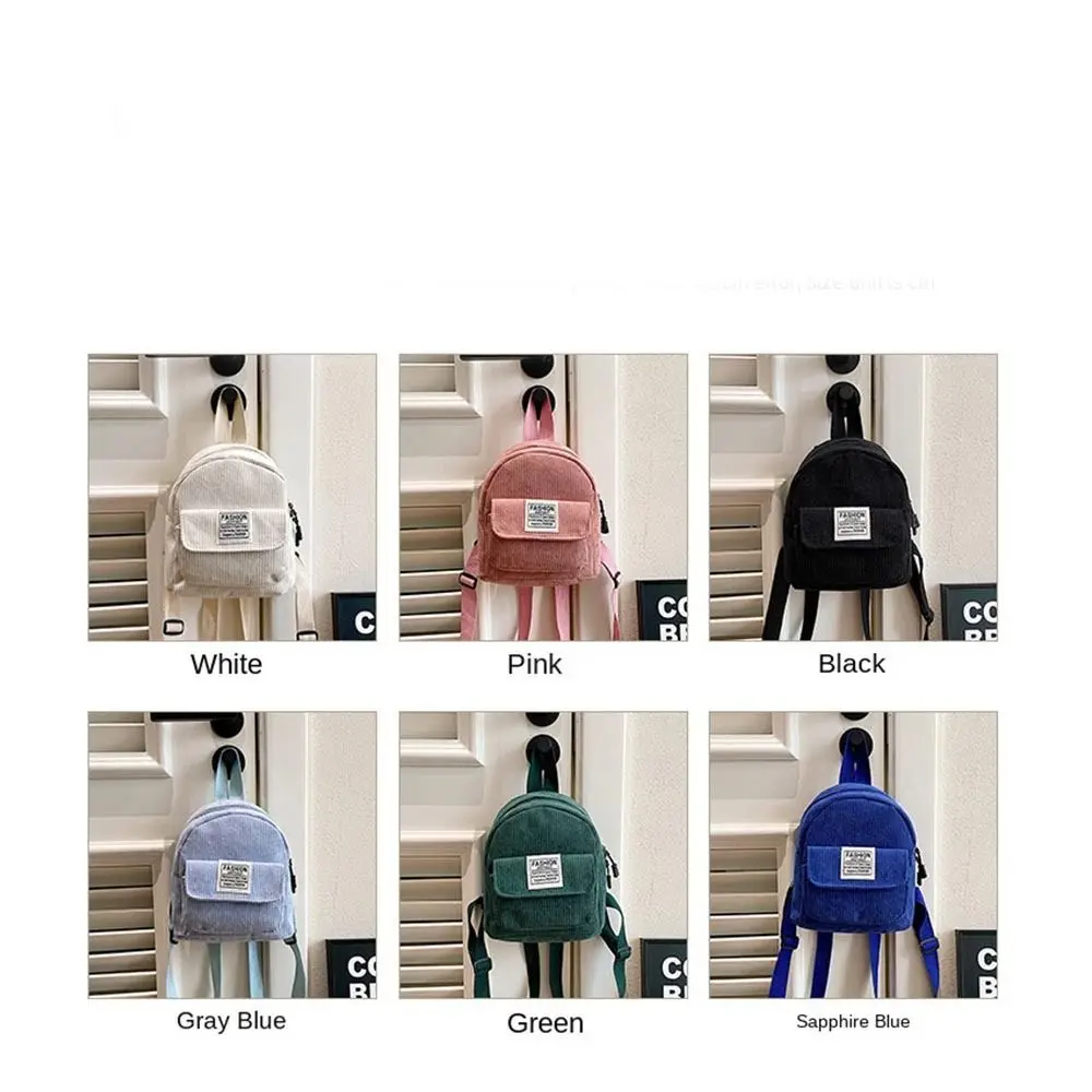 Mochila de pana escolar para niñas con bandolera ajustable - imagen 2