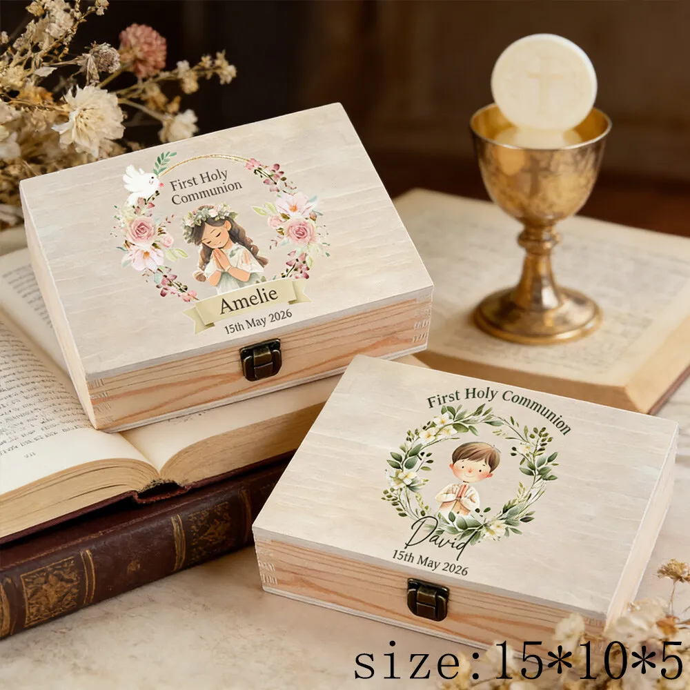 Caja de recuerdos personalizada para Primera Comunión y Confirmación