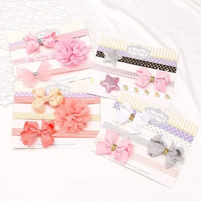 Diadema bebé elástica con flor y lazo para niñas – accesorios - imagen 5