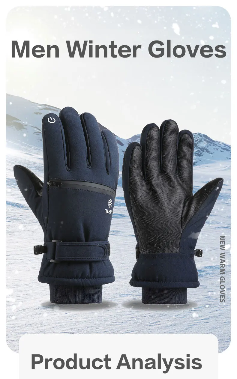 Guantes de esquí en uso