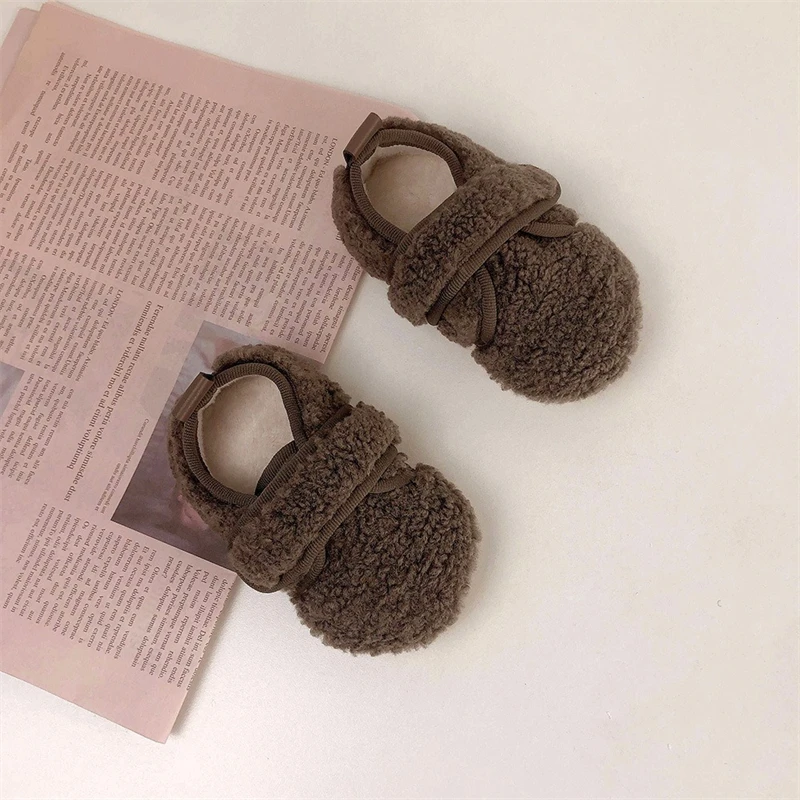 Botas de invierno para niña con forro de felpa y suela antideslizante