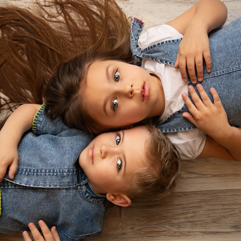 Vestido vaquero para niña, conjunto de verano con bolsillos contraste - imagen 5