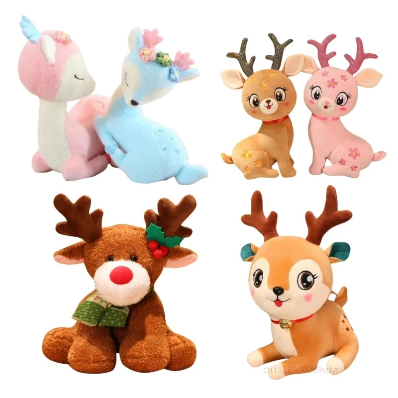 Peluche de alce navideño suave para bebés y almohada decorativa - imagen 2