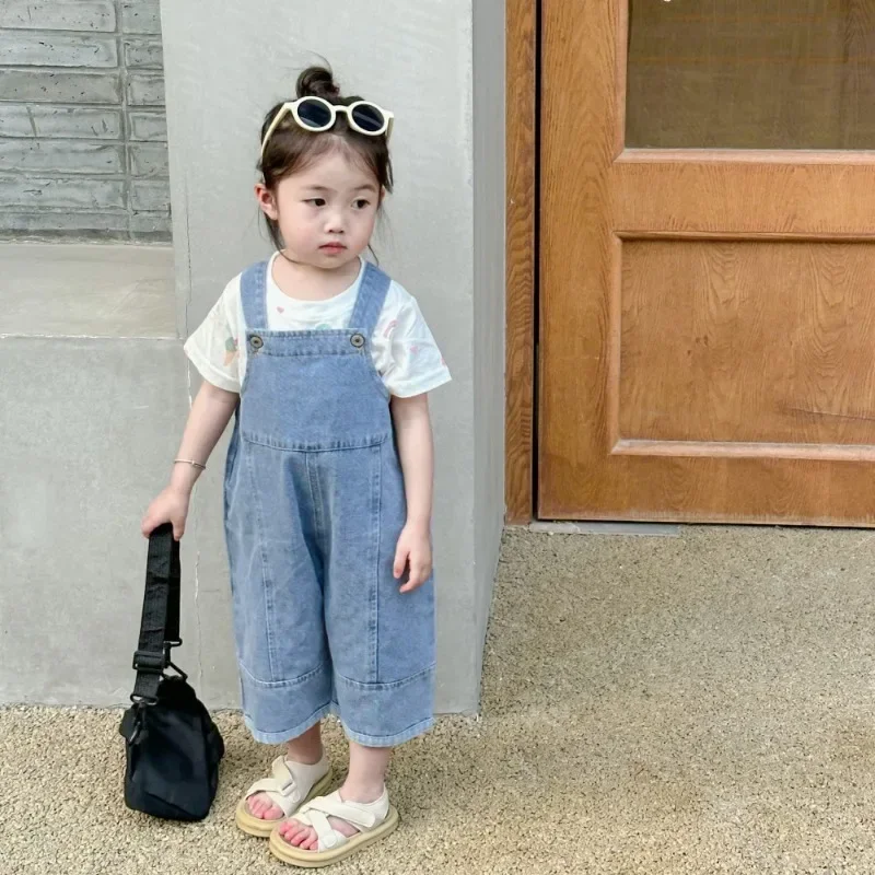 Mono vaquero infantil liso con peto para niñas y niños - imagen 3