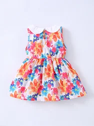 Vestido de verano floral sin mangas para niña, falda princesa
