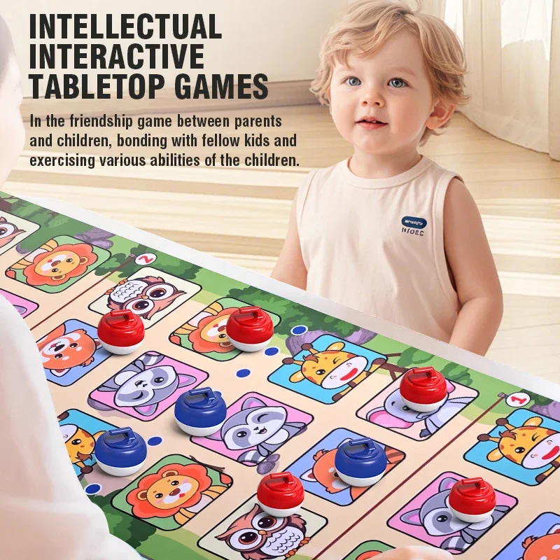 Juego de curling de mesa para niños interactivo con papá y mamá