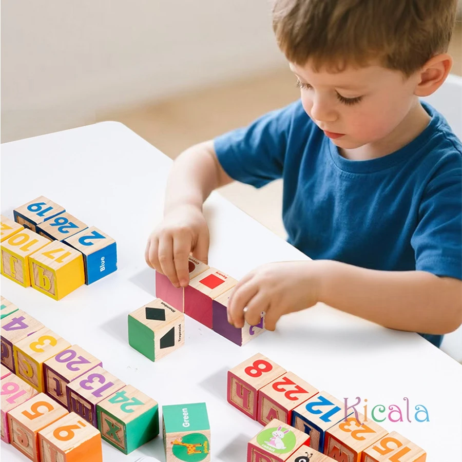 Bloques Montessori números de madera para aprendizaje temprano - imagen 4