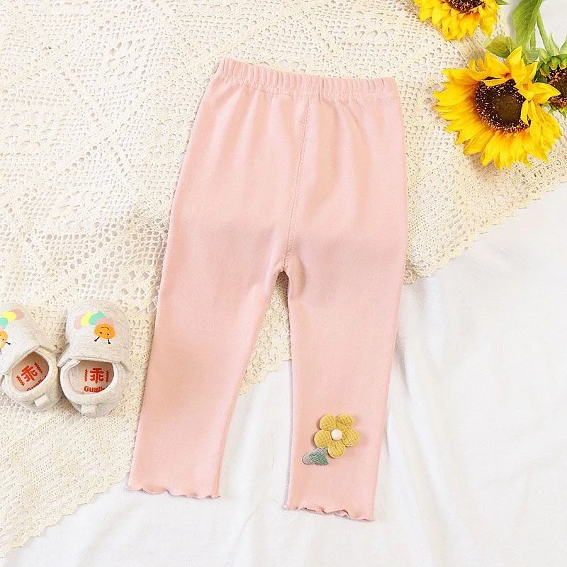 Mallas infantiles de algodón con flores para niña – Primavera y Otoño - imagen 3
