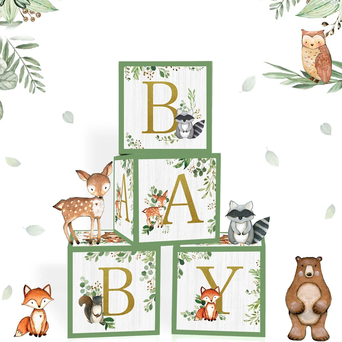 Cajas de globos animales de la selva con letras para fiesta