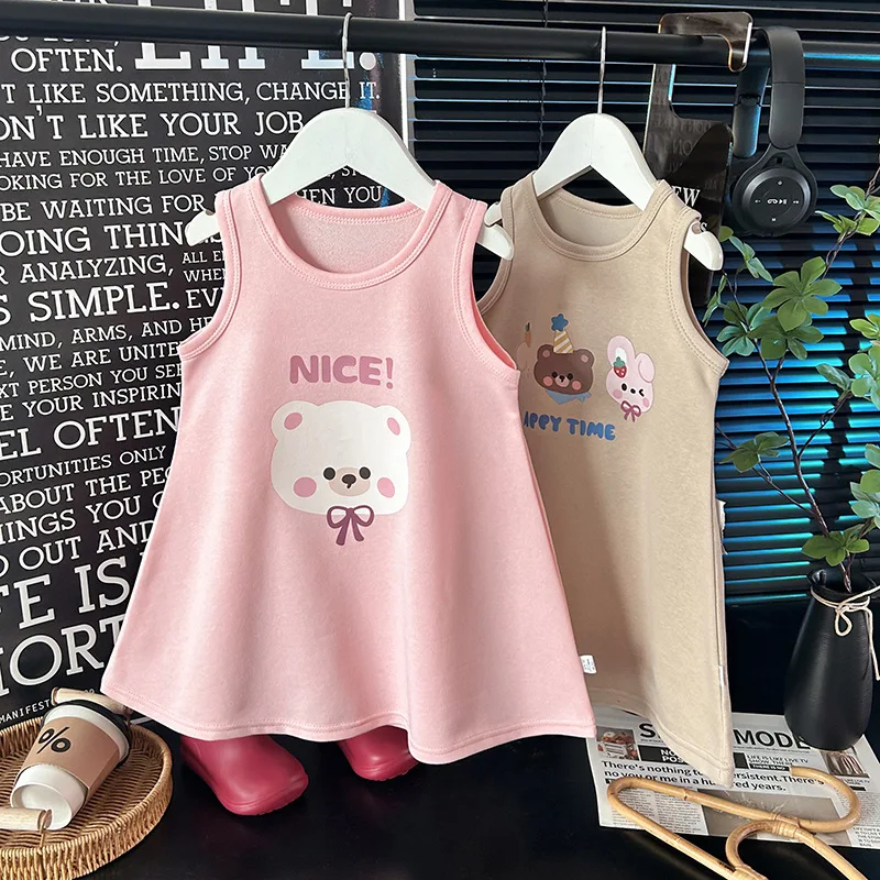 Vestido de niña algodón sin mangas estilo princesa para verano - imagen 3