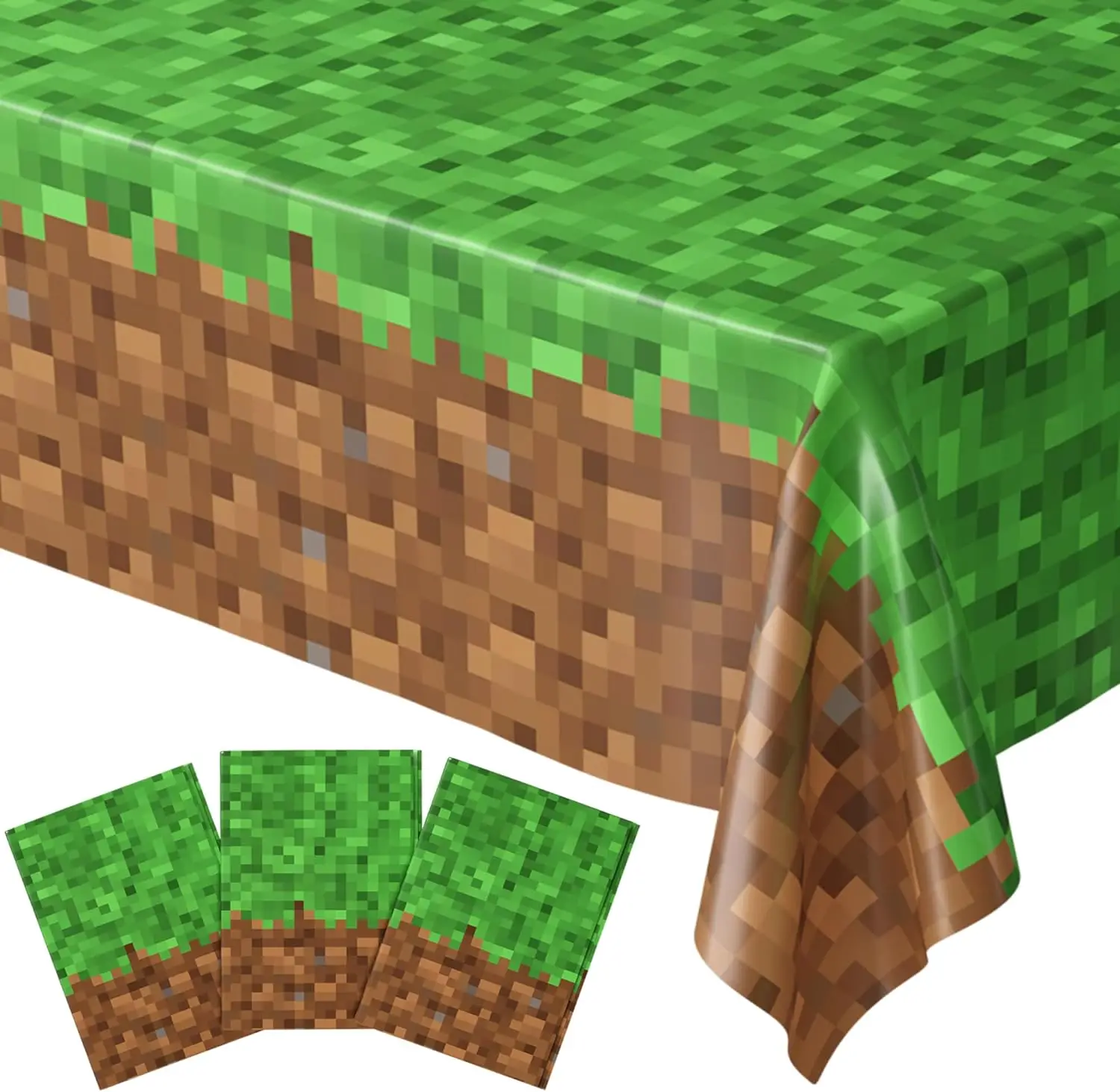 El mantel doblado mostrando su textura de hierba sintética