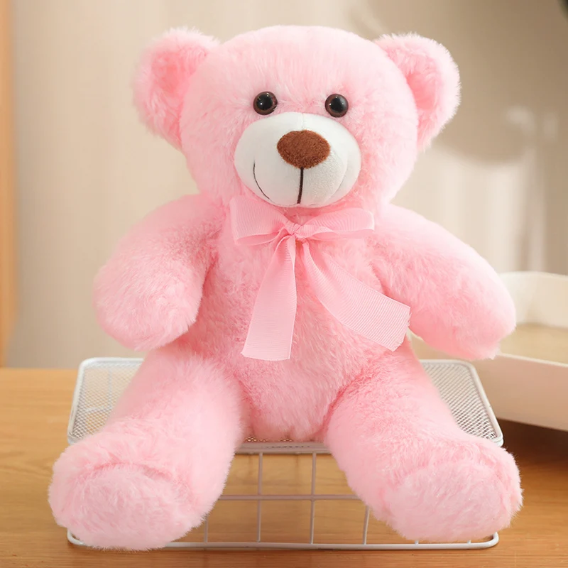 Almohada de peluche de oso pequeño Kawaii con lazo encantador - imagen 3