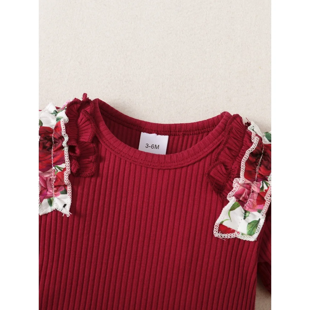 Pelele bebé niña con lazo floral - Conjunto verano recién nacida - imagen 4