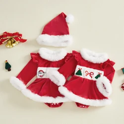 Tregren conjunto bebé niña Navidad mameluco vestido con sombrero