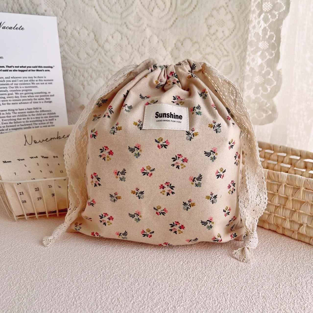 Bolsa de pañales de algodón con organizador para bebé y cosméticos - imagen 3