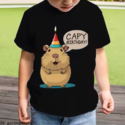 Camiseta capibara cumpleaños para niño – Diseño colorido