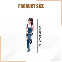 Figura 3D de mecánica automotriz femenina con overol