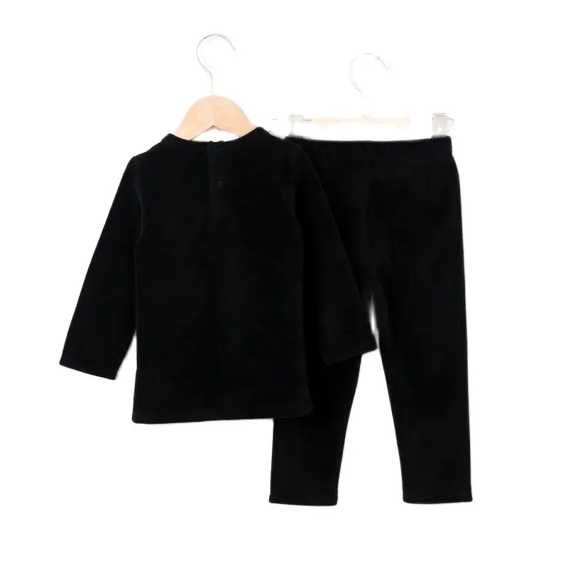 Conjunto bebé: manga larga y pantalón negro de terciopelo con estrella - imagen 3