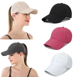 Gorra béisbol con cola de caballo secado rápido para niñas