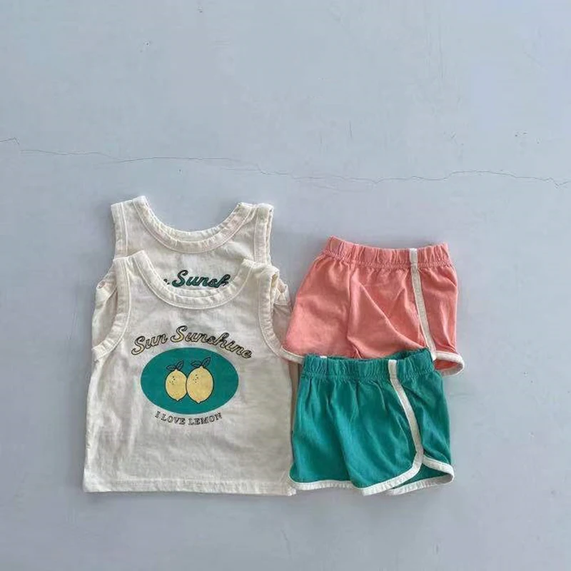 Conjunto verano bebé – Chaleco y pants corto de algodón - imagen 3