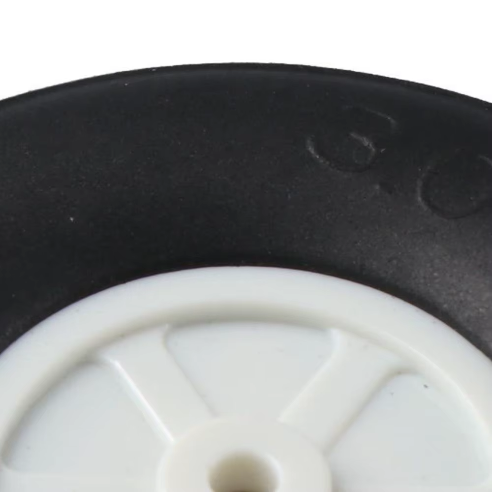 Ruedas de goma PU negras con cubo de plástico