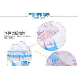 Cama mecedora para bebé con mosquitera multifuncional y relajante