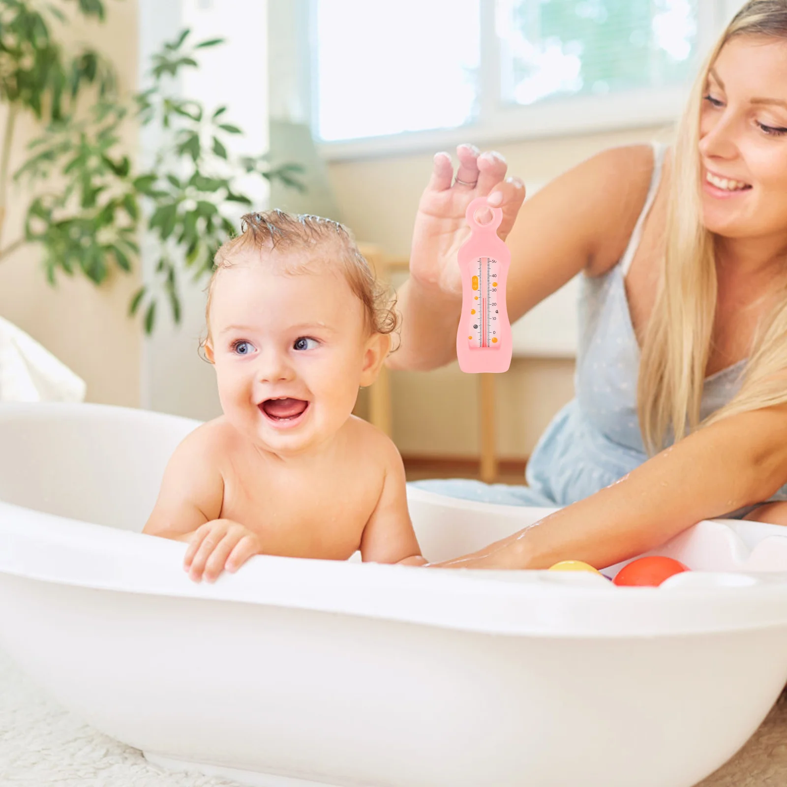 Termómetro de baño para bebés con pantalla portátil segura - imagen 2